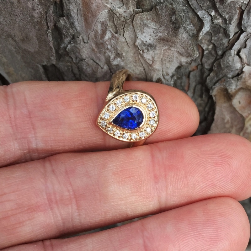  Fine Color Ceylon Sapphire Diamond 14 kt Ring  Litnon.com