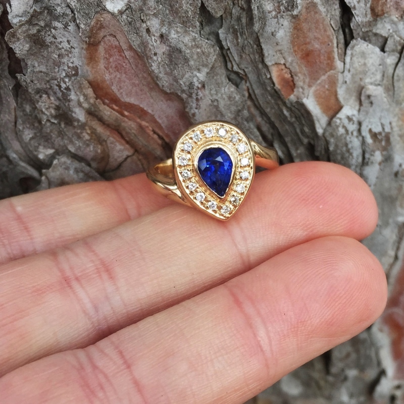  Fine Color Ceylon Sapphire Diamond 14 kt Ring  Litnon.com