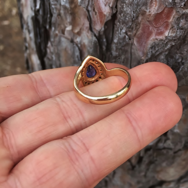  Fine Color Ceylon Sapphire Diamond 14 kt Ring  Litnon.com