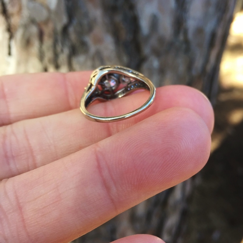  Vintage 14 kt European Cut Diamond Ring  Litnon.com