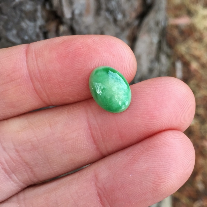 Apple Green Type A Burmese Jadeite Cabochon 3.82 ct  Litnon.com