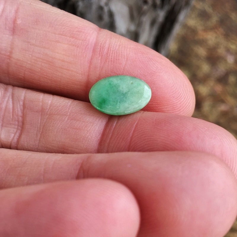 Apple Green Type A Burmese Jadeite Cabochon 3.82 ct  Litnon.com