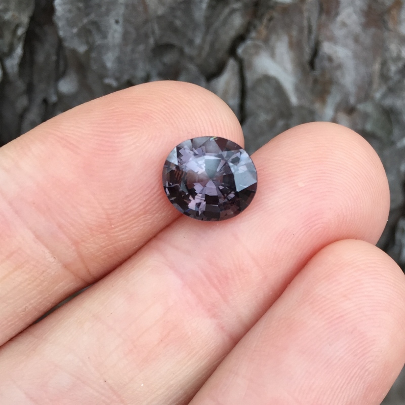 Big Grayish Purple Natural Spinel Sri Lanka 3.78 ct  Litnon.com