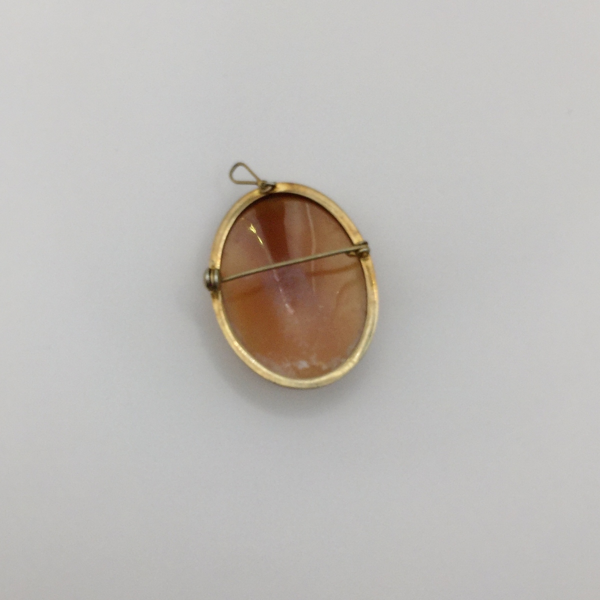 Antique Large Shell Cameo Pin -Pendant 14-karat Yellow Gold Litnon.com