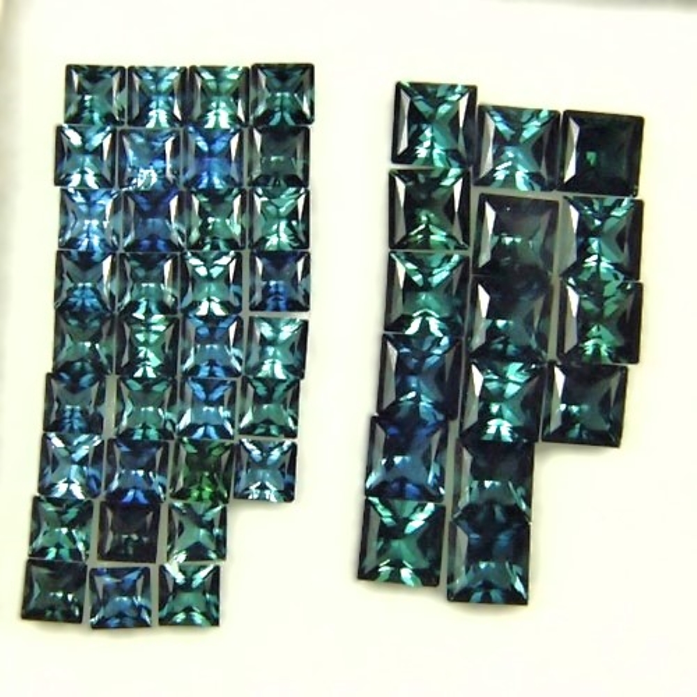 Calibrated 3 and 4 mm Blue Green Tourmaline Lot 8.43 ct tw GL Litnon.com