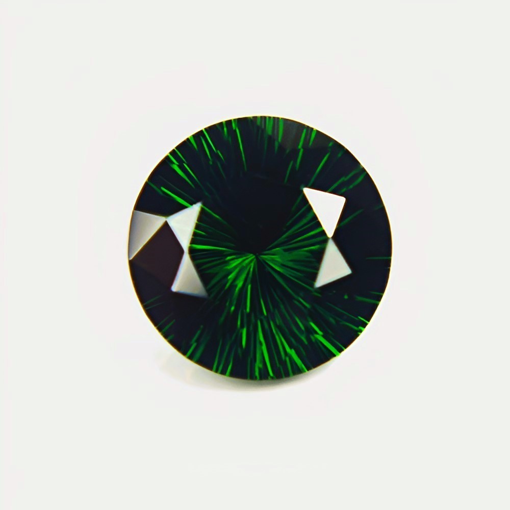 Concave Cut Deep Green Tsavorite Garnet Kenya 4.46 carats GL Litnon.com