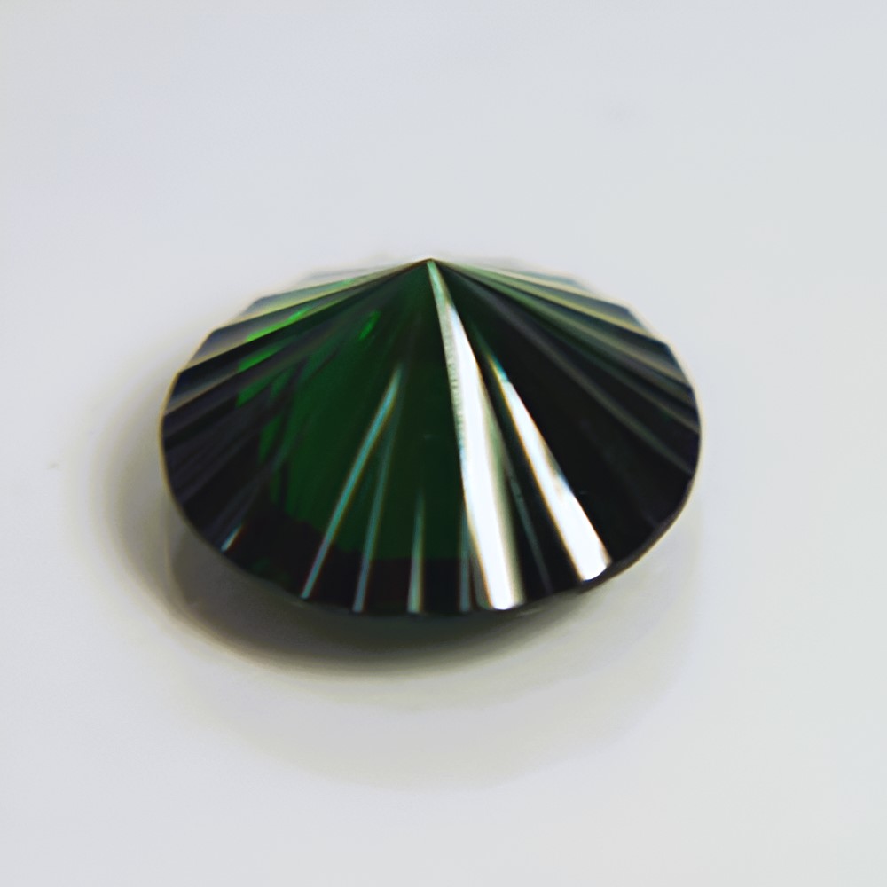 Concave Cut Deep Green Tsavorite Garnet Kenya 4.46 carats GL Litnon.com