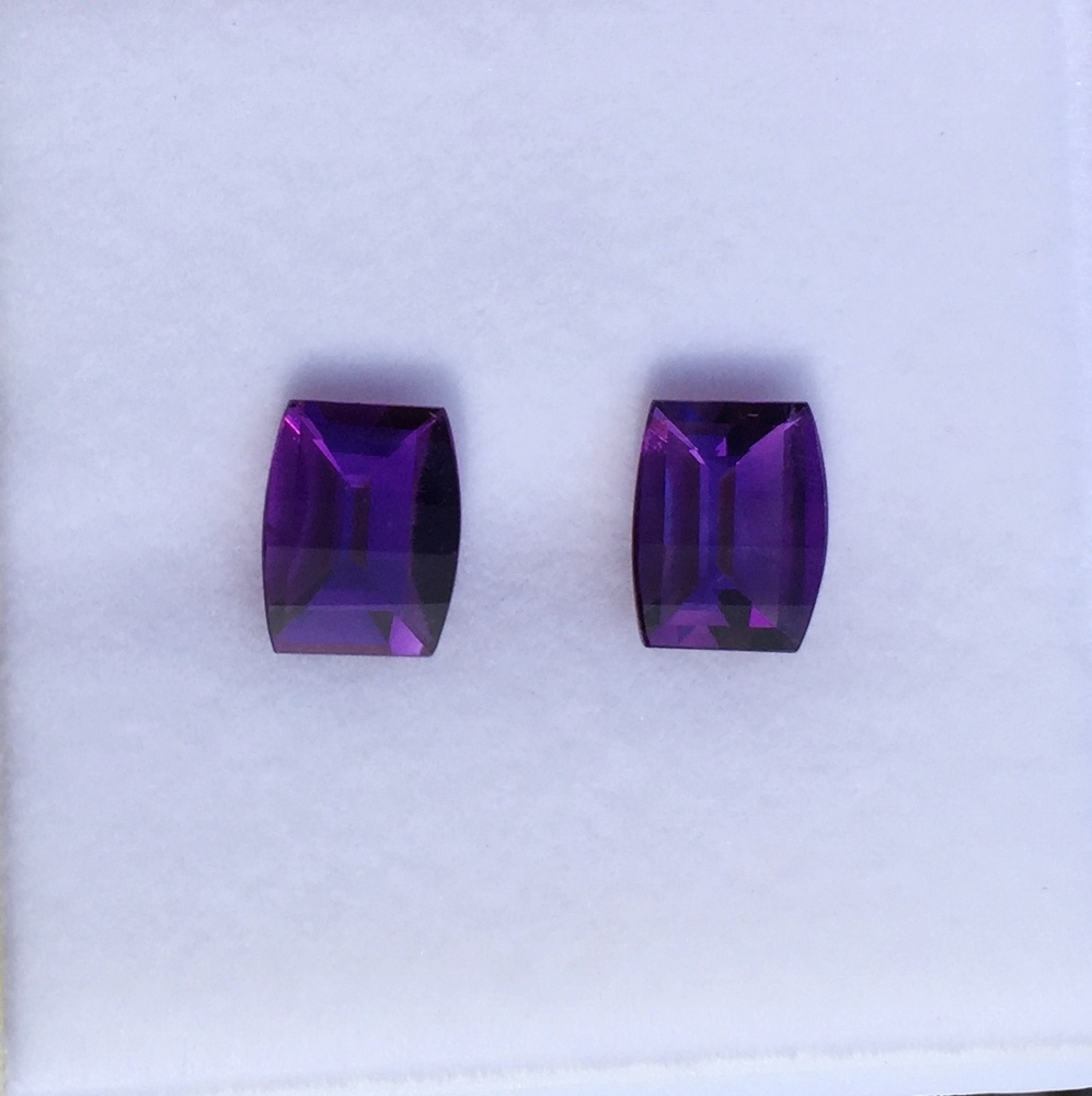 Fine Color USA Cut Zambian Amethyst Matched Pair 4.08 ct. Litnon.com
