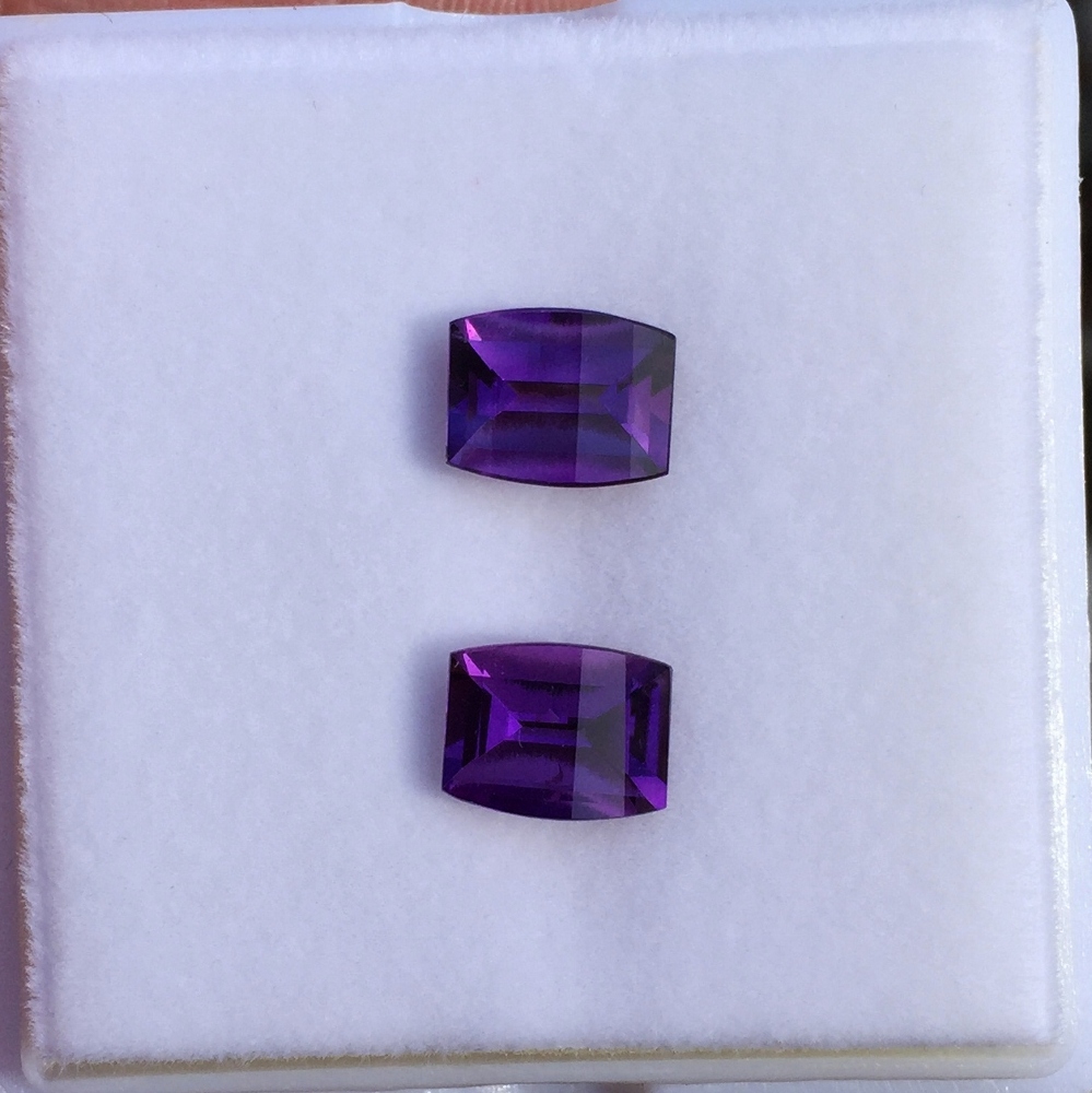Fine Color USA Cut Zambian Amethyst Matched Pair 4.08 ct. Litnon.com