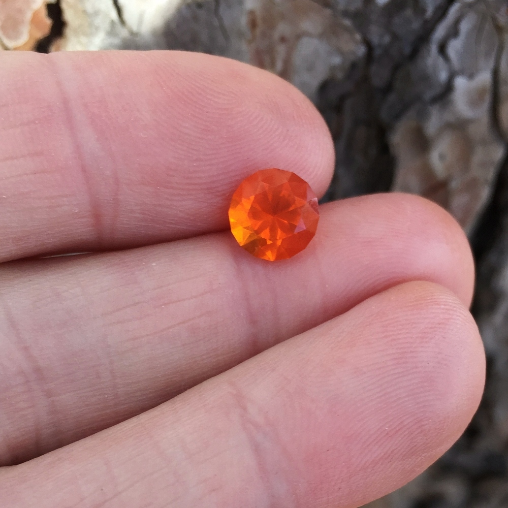 Fine Color and Cut Faceted Orange Mexican Fire Opal 1.59 ct  Litnon.com