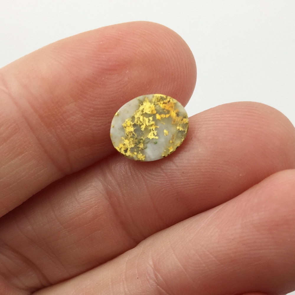 Super Rich Gold In Quartz Cabochon From California 4.75 Carats Litnon.com