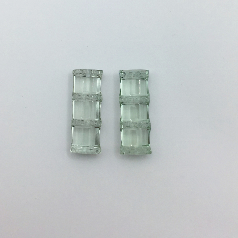 Unique Bamboo Cut Prasiolite Green Amethyst Pair 21.5 Carats Litnon.com