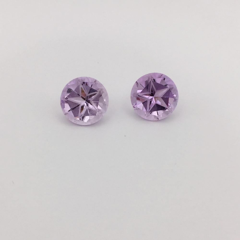 USA Cut Matched Pair Texas Star Amethysts 9.0 Carats Litnon.com
