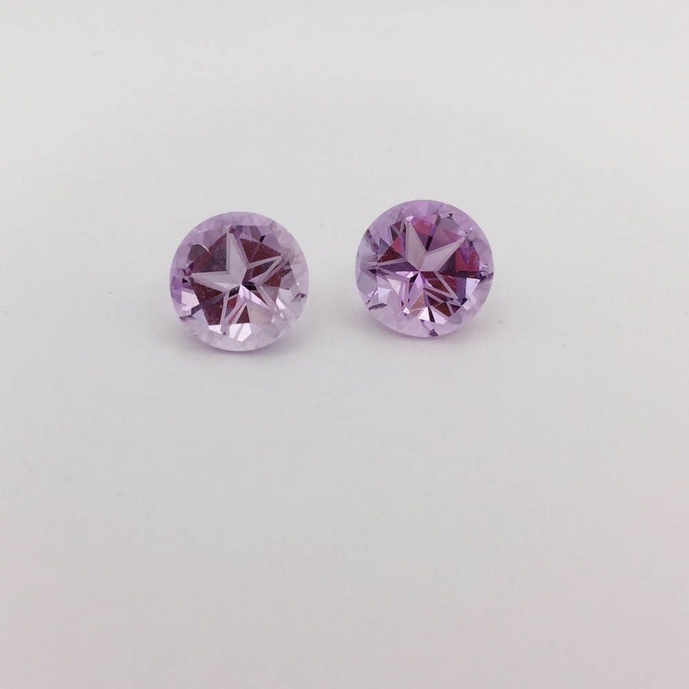 USA Cut Matched Pair Texas Star Amethysts 9.0 Carats Litnon.com