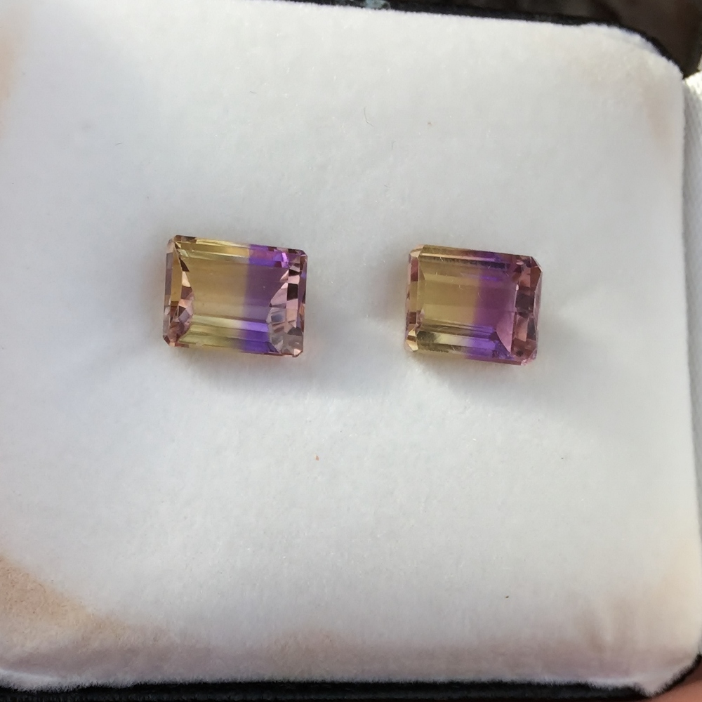 Bright Matched Pair Natural Ametrine Bolivia 6.16 Carats tw  Litnon.com