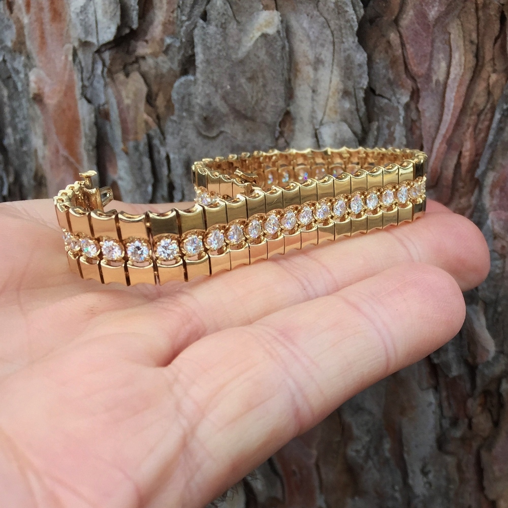 Fine Quality Heavy 14K Diamond Bracelet 3.5 Carats tw  Litnon.com