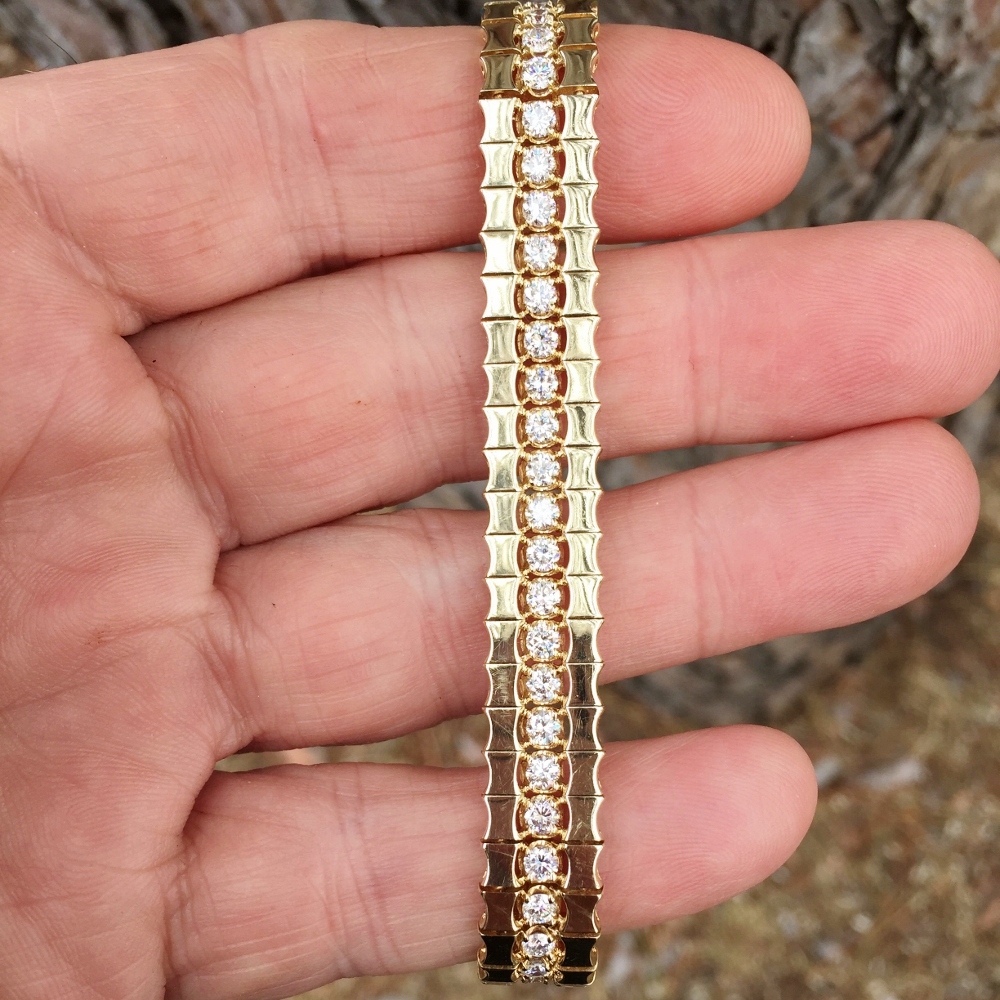 Fine Quality Heavy 14K Diamond Bracelet 3.5 Carats tw  Litnon.com