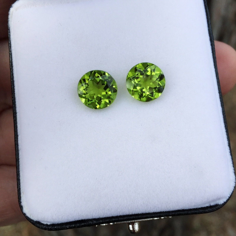 Bright and Pretty Fine Color Pakistan Peridot Pair 6.06 Carats Litnon.com