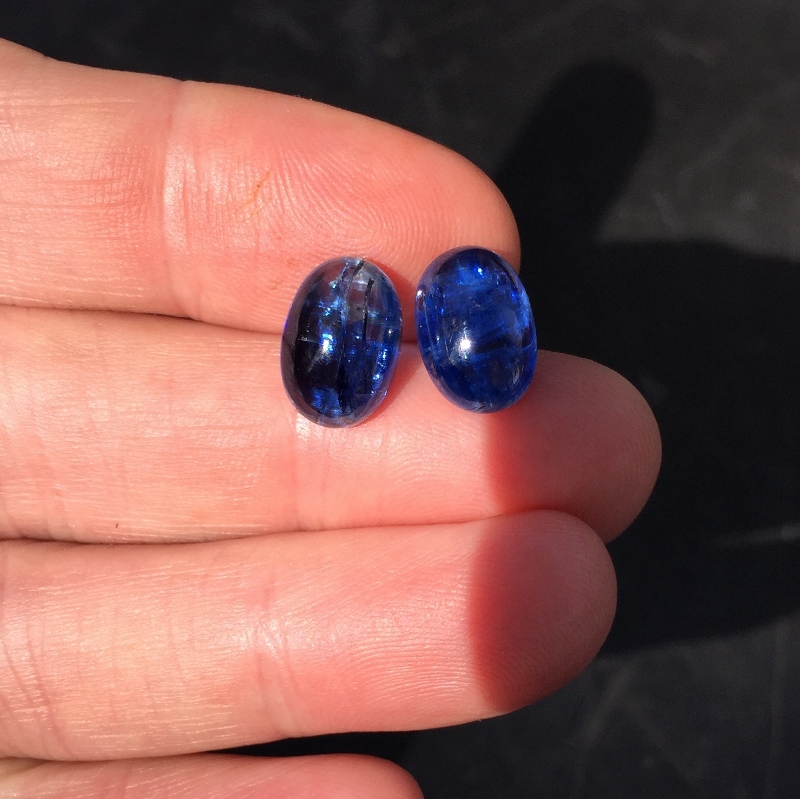 Sapphire Royal Blue Natural Kyanite Pair India 15.81 Carats  Litnon.com