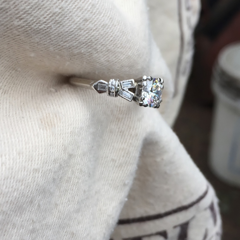 Quality! Platinum Trans Euro Cut Natural Diamond Ring 1.0 Carat  Litnon.com