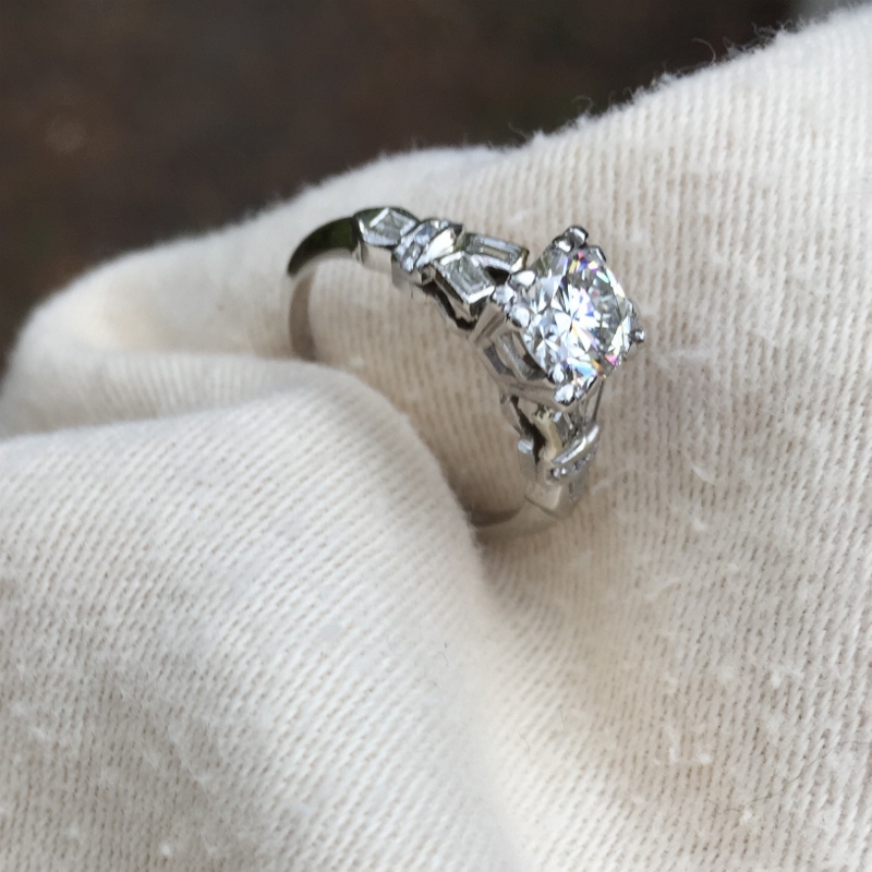 Quality! Platinum Trans Euro Cut Natural Diamond Ring 1.0 Carat  Litnon.com