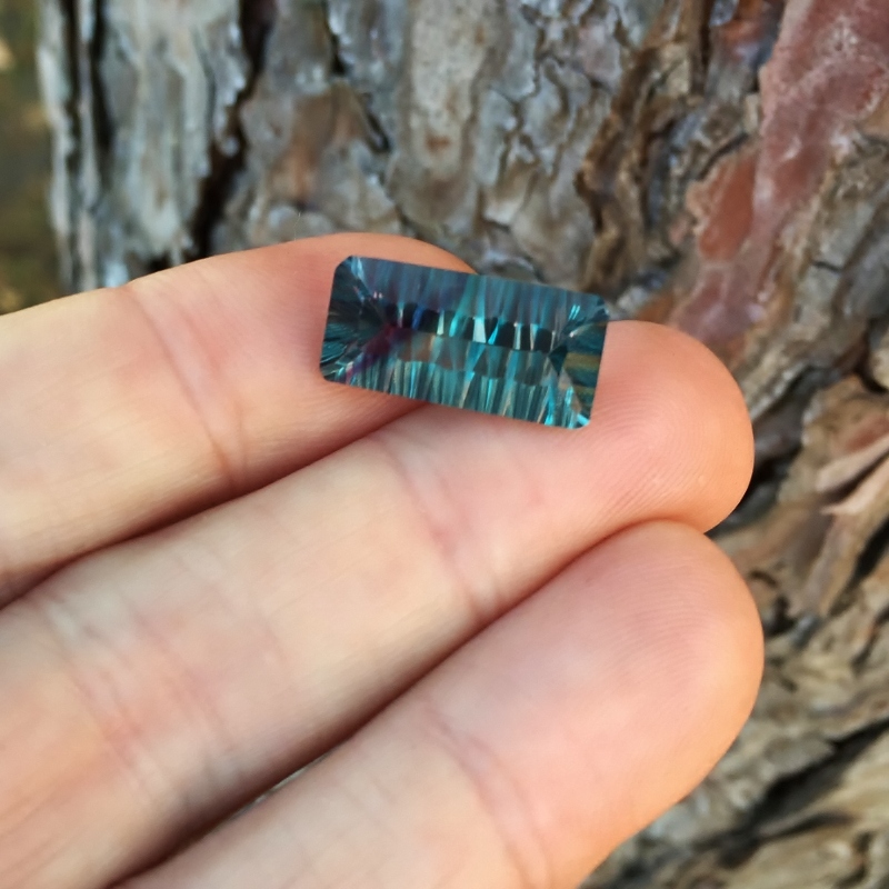 Concave Cut Collectors Natural Blue Fluorite Gemstone 10.29 Carats.  Litnon.com