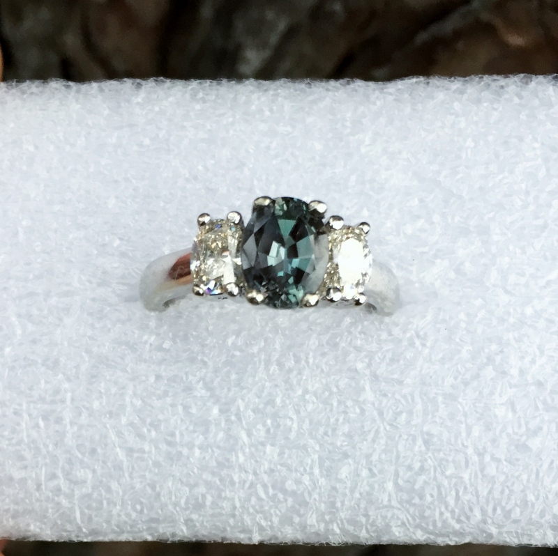 GIA Certified Natural 1.66 Carat Alexandrite Diamond Ring 14kt Litnon.com