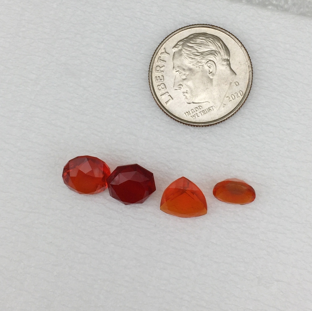  Faceted Orange Mexican Fire Opal Lot 4.97 Carats  Litnon.com