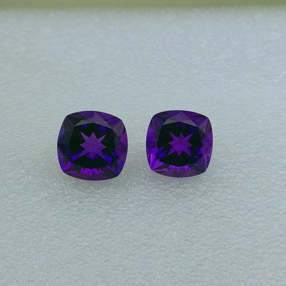 Deep Royal Purple Brazil Amethyst Pair 32.60 Carats Litnon.com