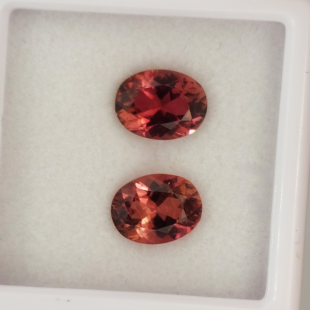 Rich Orangy Pink  Tourmaline Pair Nigeria 2.41 Carats  Litnon.com