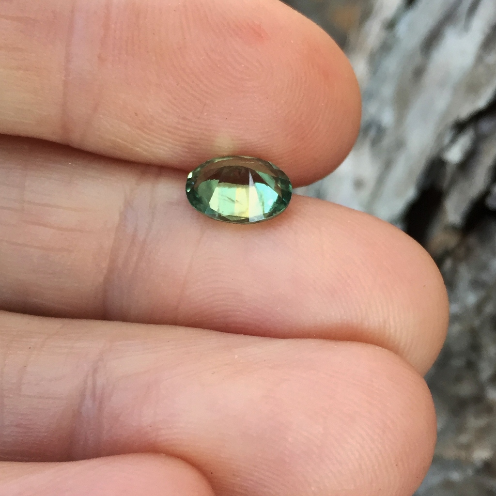Large And Unheated Natural Green Montana Sapphire 2.18 Carats Litnon.com