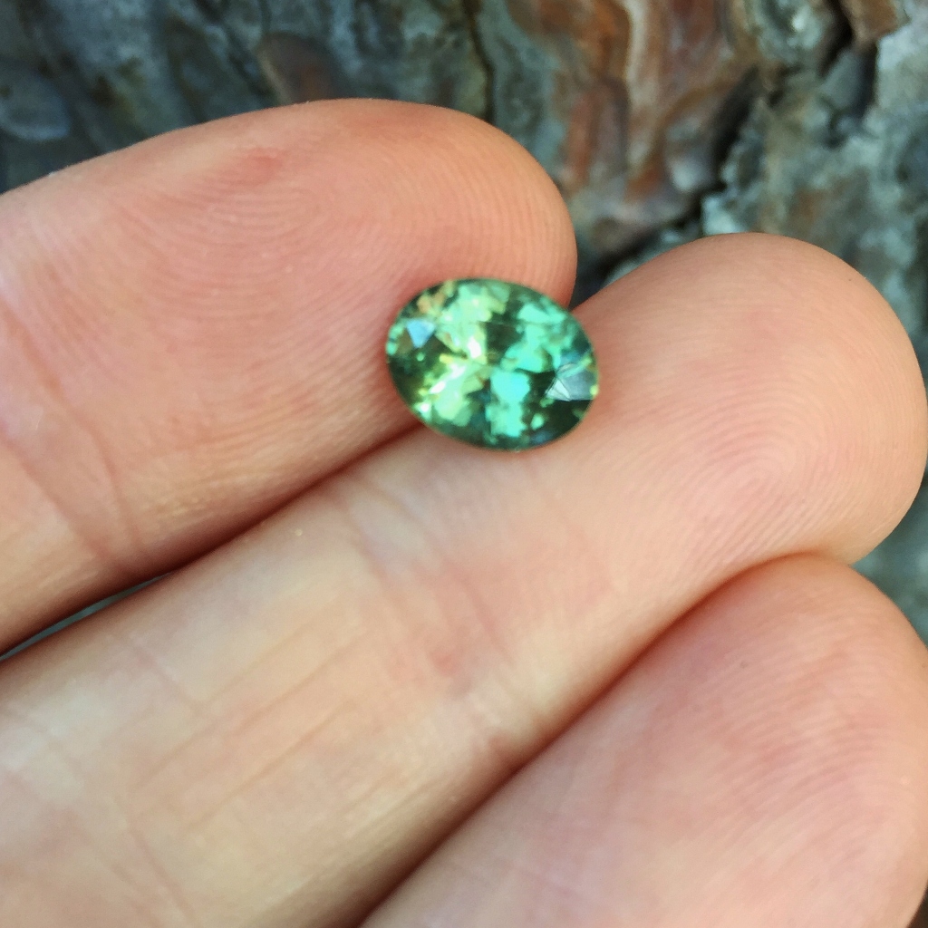 Large And Unheated Natural Green Montana Sapphire 2.18 Carats Litnon.com