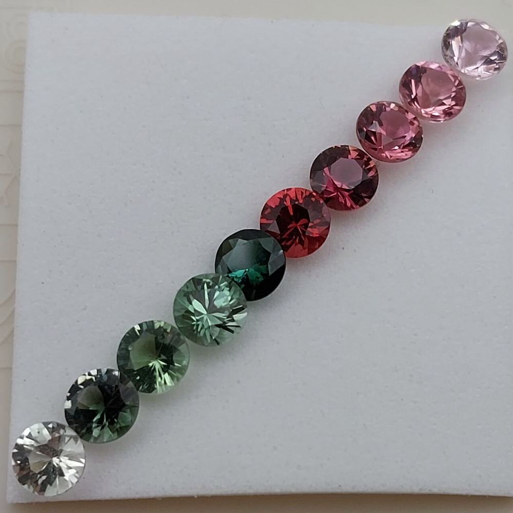 Quality Multi-Color Tourmaline Suite Nigeria 4.5 mm 3.42 Carats Litnon.com