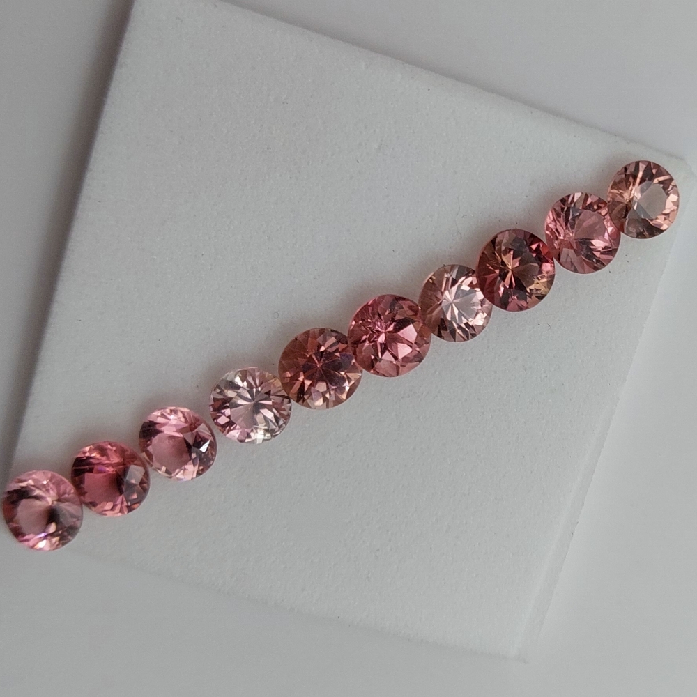 Quality Pink Tourmaline Suite Nigeria 4.5 mm 3.55 Carats Litnon.com
