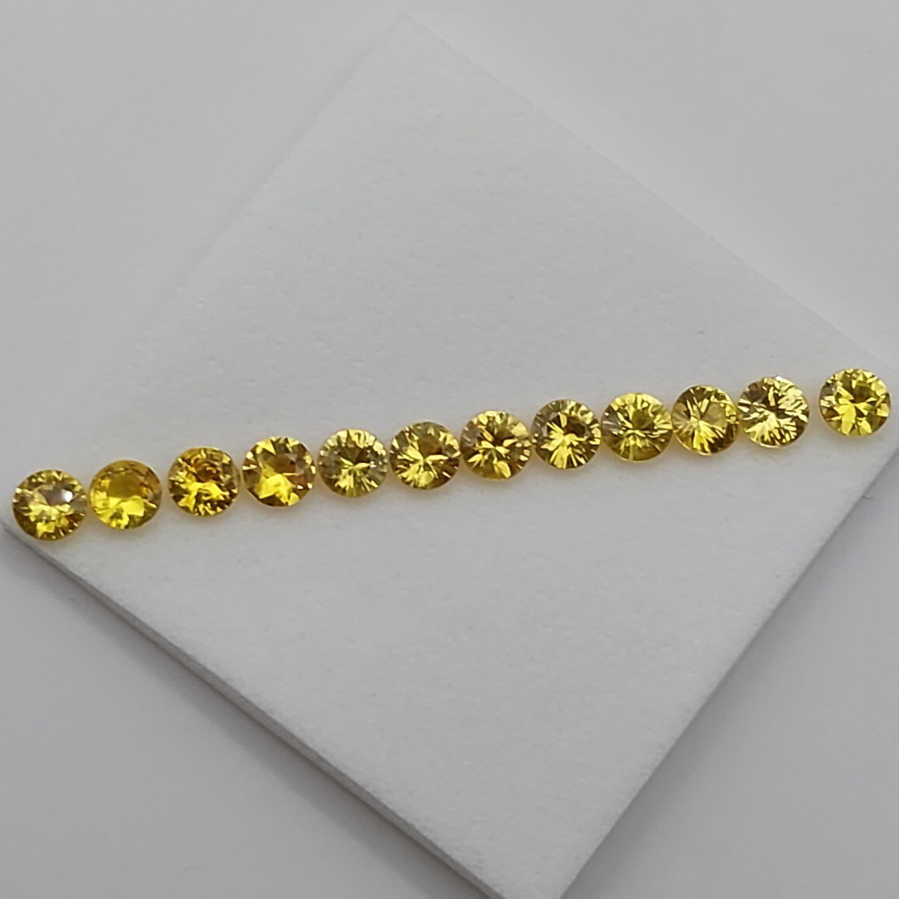 Well Cut Bright Yellow Montana Sapphire Suite 1.92 Carats  Litnon.com