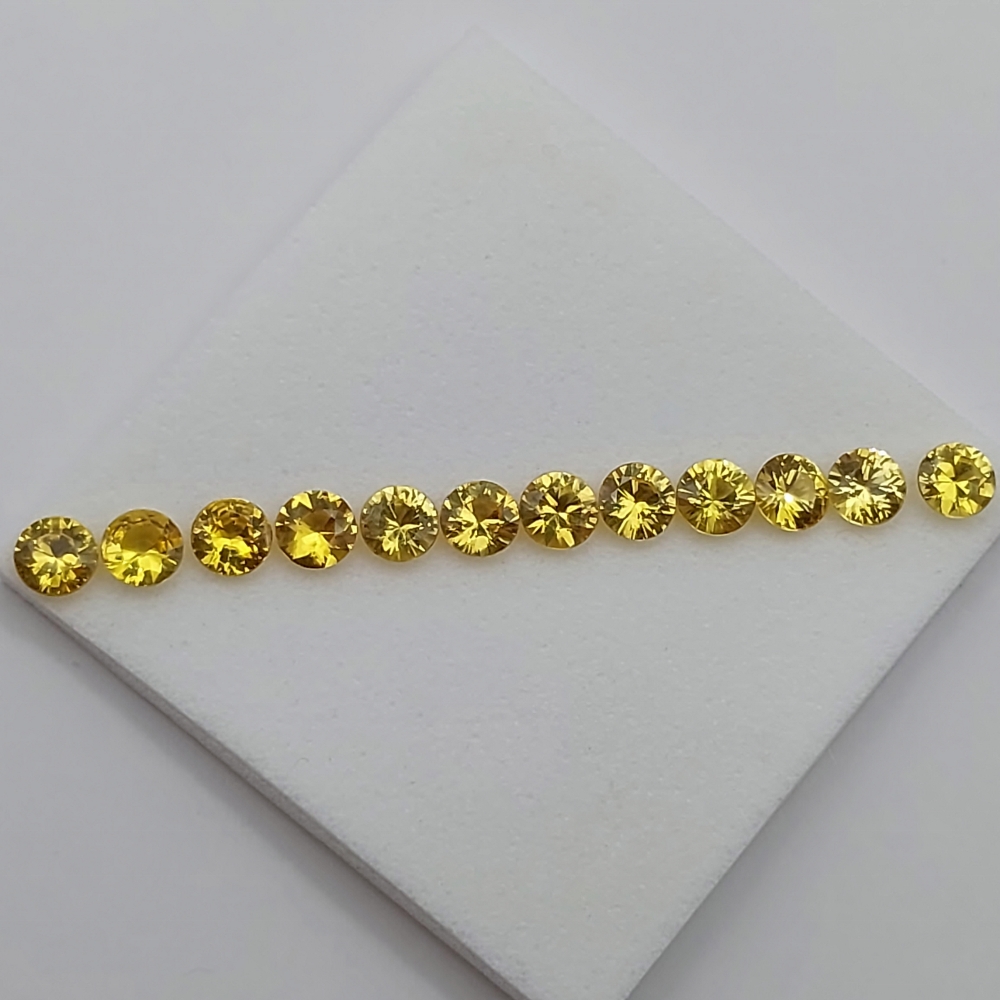 Well Cut Bright Yellow Montana Sapphire Suite 1.92 Carats  Litnon.com