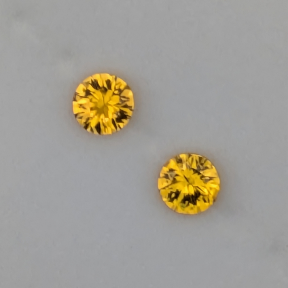 Exceptional Matching Pair Bright Yellow Montana Sapphire Litnon.com