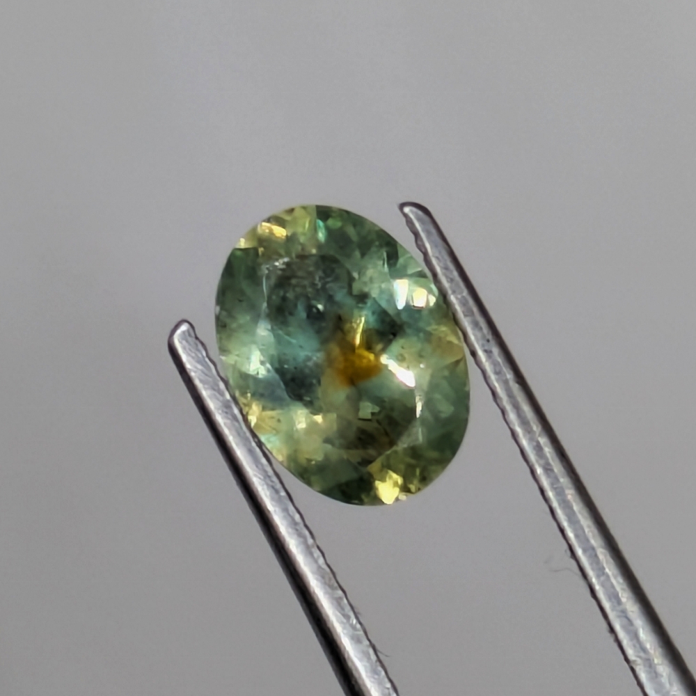 Very Pretty Green With Orange Yolk Montana Sapphire 0.90 Carats Litnon.com