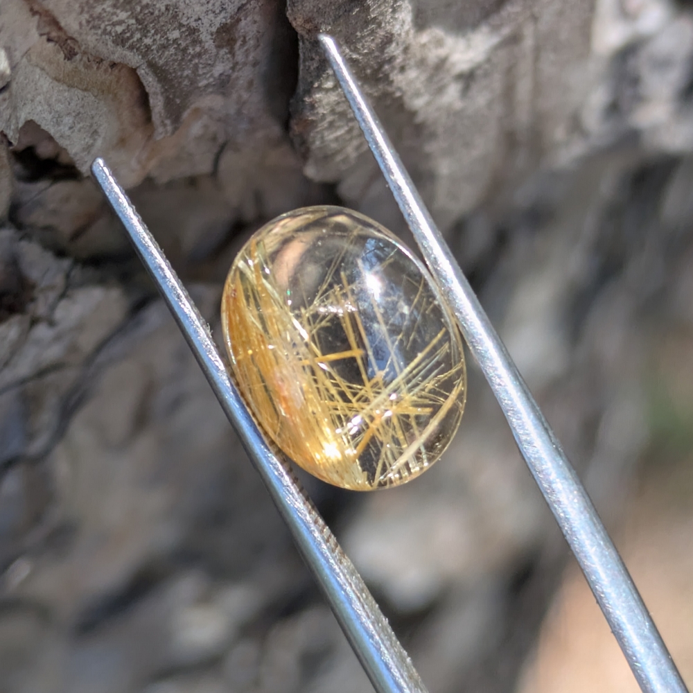 Very Pretty Golden Rutile Quartz Cabochon 5.39 Carats Litnon.com