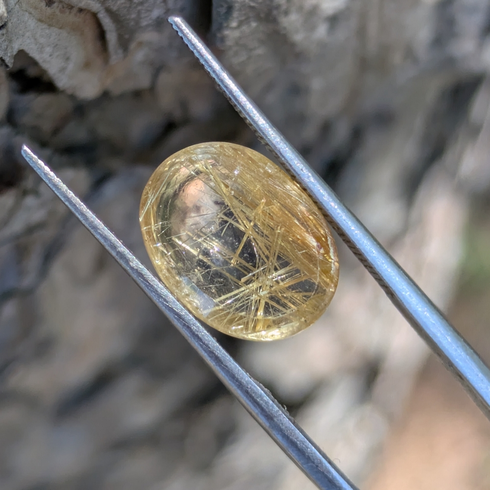 Very Pretty Golden Rutile Quartz Cabochon 5.39 Carats Litnon.com