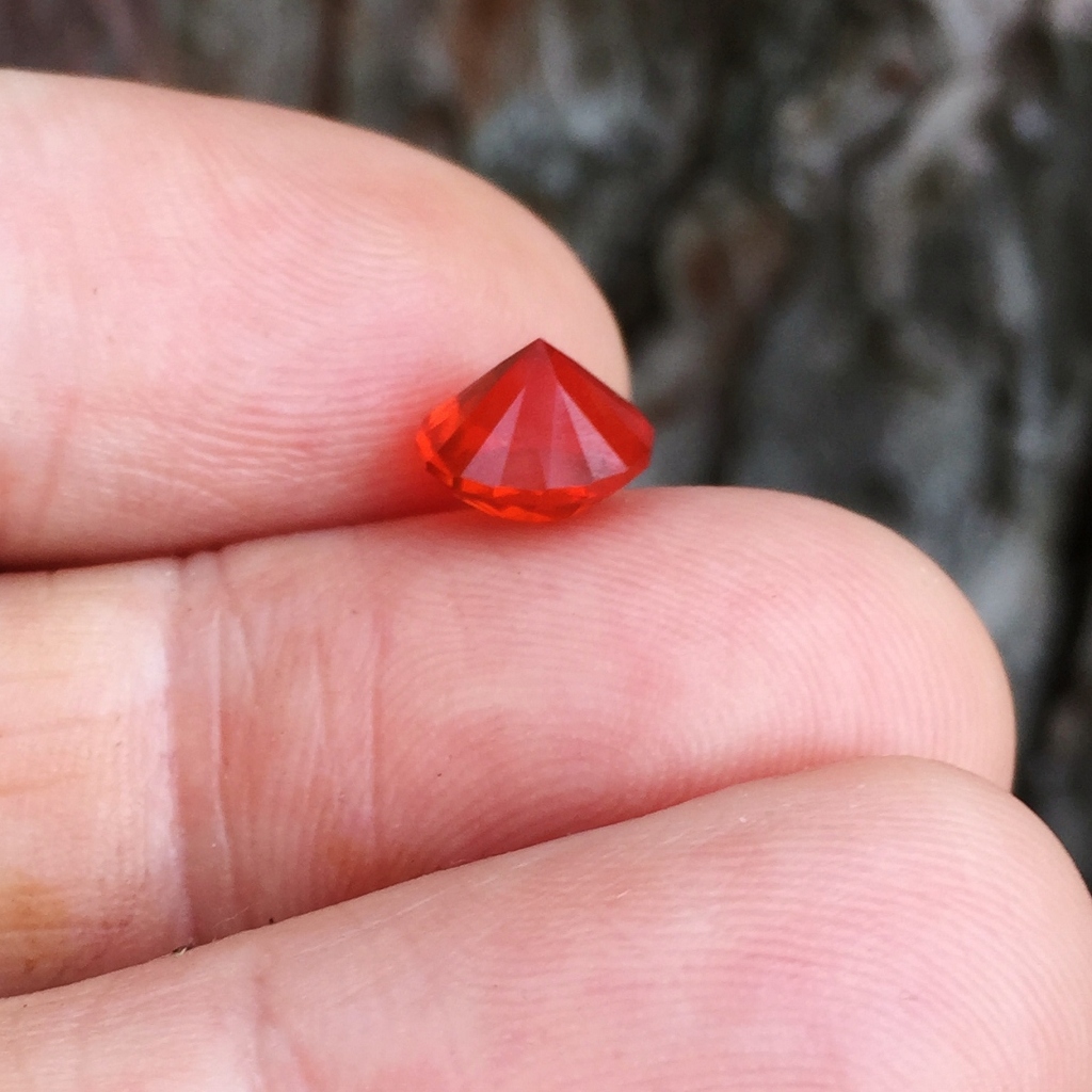 Fine Color and Cut Faceted Orange Mexican Fire Opal 1.54 Carats Litnon.com