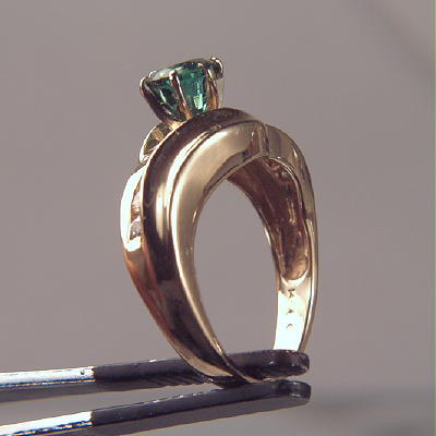 Beautiful Blue Green Tourmaline Diamond Ring 14 kt  Litnon.com