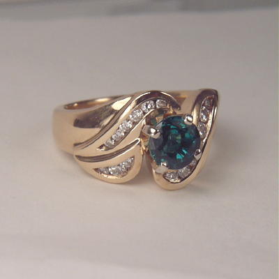 Beautiful IndicoliteTourmaline Diamond 14 kt Ring  Litnon.com
