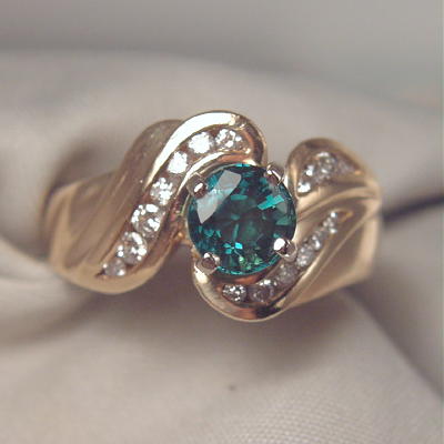Beautiful IndicoliteTourmaline Diamond 14 kt Ring  Litnon.com
