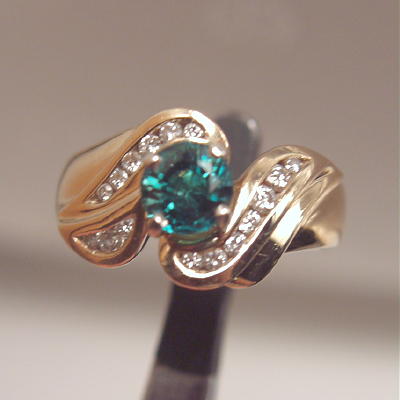 Beautiful IndicoliteTourmaline Diamond 14 kt Ring  Litnon.com