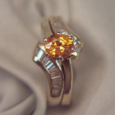 Beautiful Montana Sapphire Diamond 14 kt Ring  Litnon.com