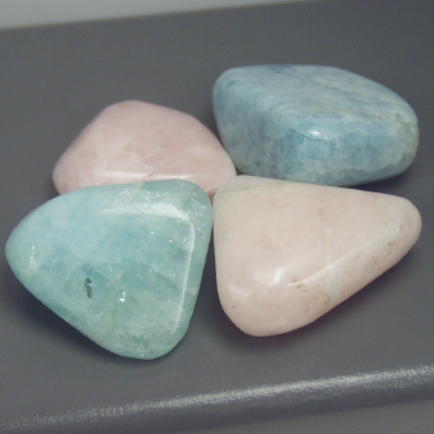 Tumbled Aquamarine Morganite Pakistan 235 ct GL2 Litnon.com