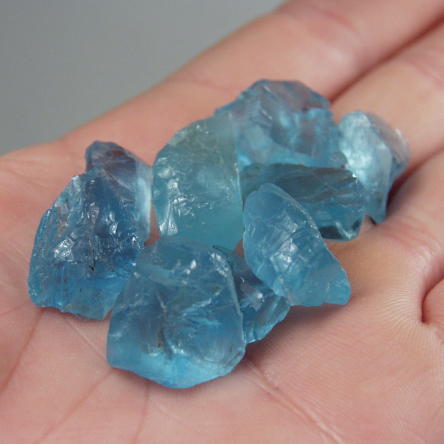 Superb Double Blue Aquamarine Facet Rough ct GLI 1 Litnon.com