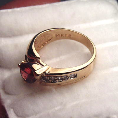 Beautiful Purple Pink Tourmaline Diamond 14 kt Ring  Litnon.com