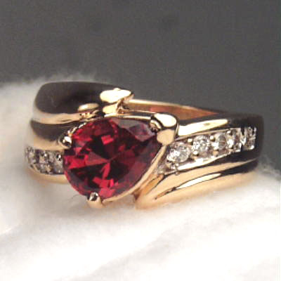 Beautiful Purple Pink Tourmaline Diamond 14 kt Ring  Litnon.com